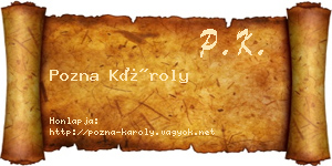Pozna Károly névjegykártya